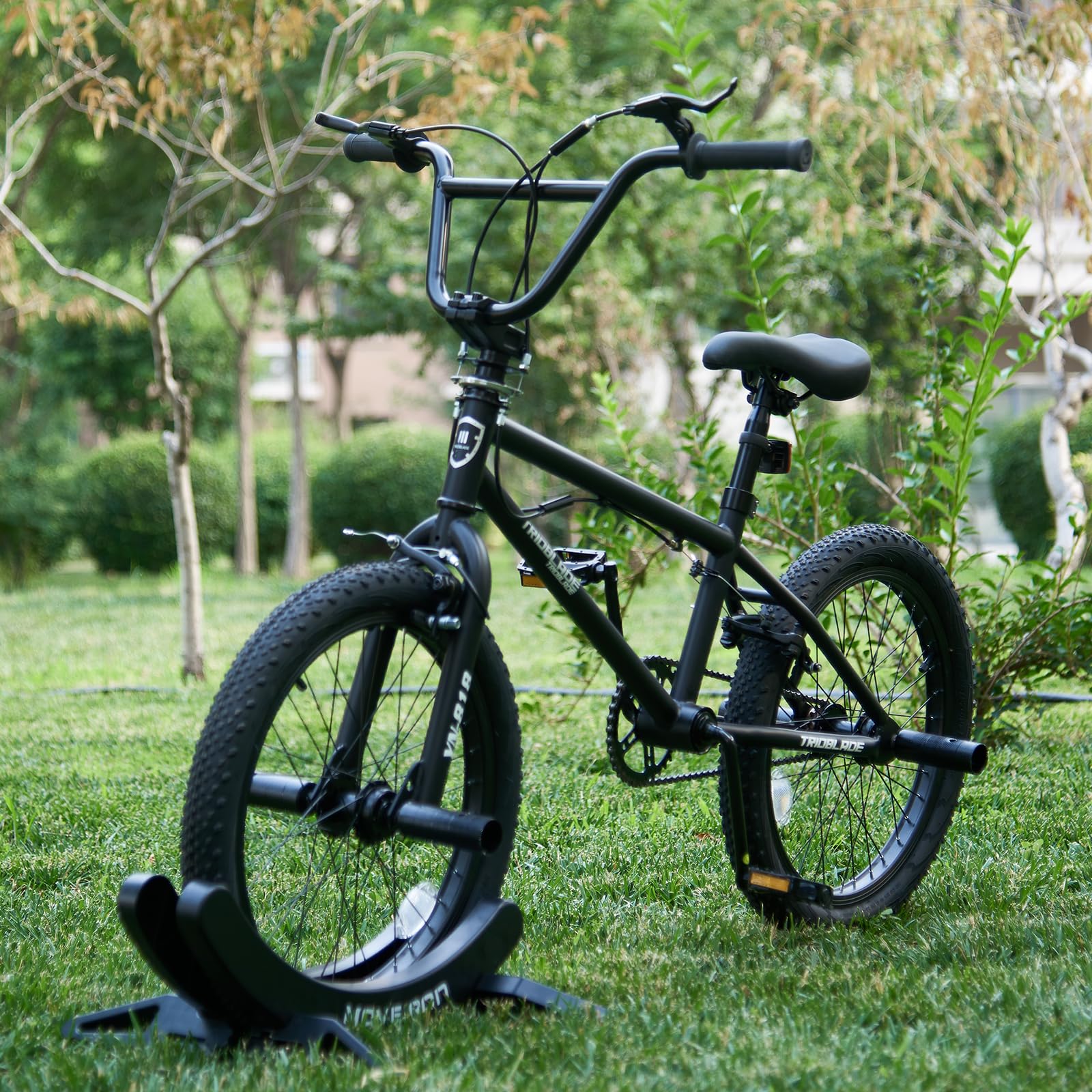 20 Zoll BMX Bike, Freestyle Fahrrad mit Leichter Stahlrahmen, 360° Drehbarem Lenker, Aluminiumräder, Bike mit Vorder—und Hinterrad-U-Bremse, 4 Pegs, Für Teenager & Erwachsene（Schwarz）
