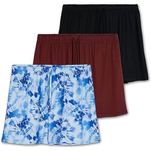 3 Pack: Women’s Ultra-Soft Comfy Stretch Pajama Lounge Shorts Elegant Sleepwear(Available In Plus Size)