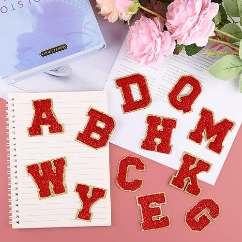 Miniatura 94 de Morcheiong 26 parches de letras de felpilla autoadhesivas de la A a la Z, letras de felpilla para ropa, tela, zapatos y bolsas (verde oscuro)