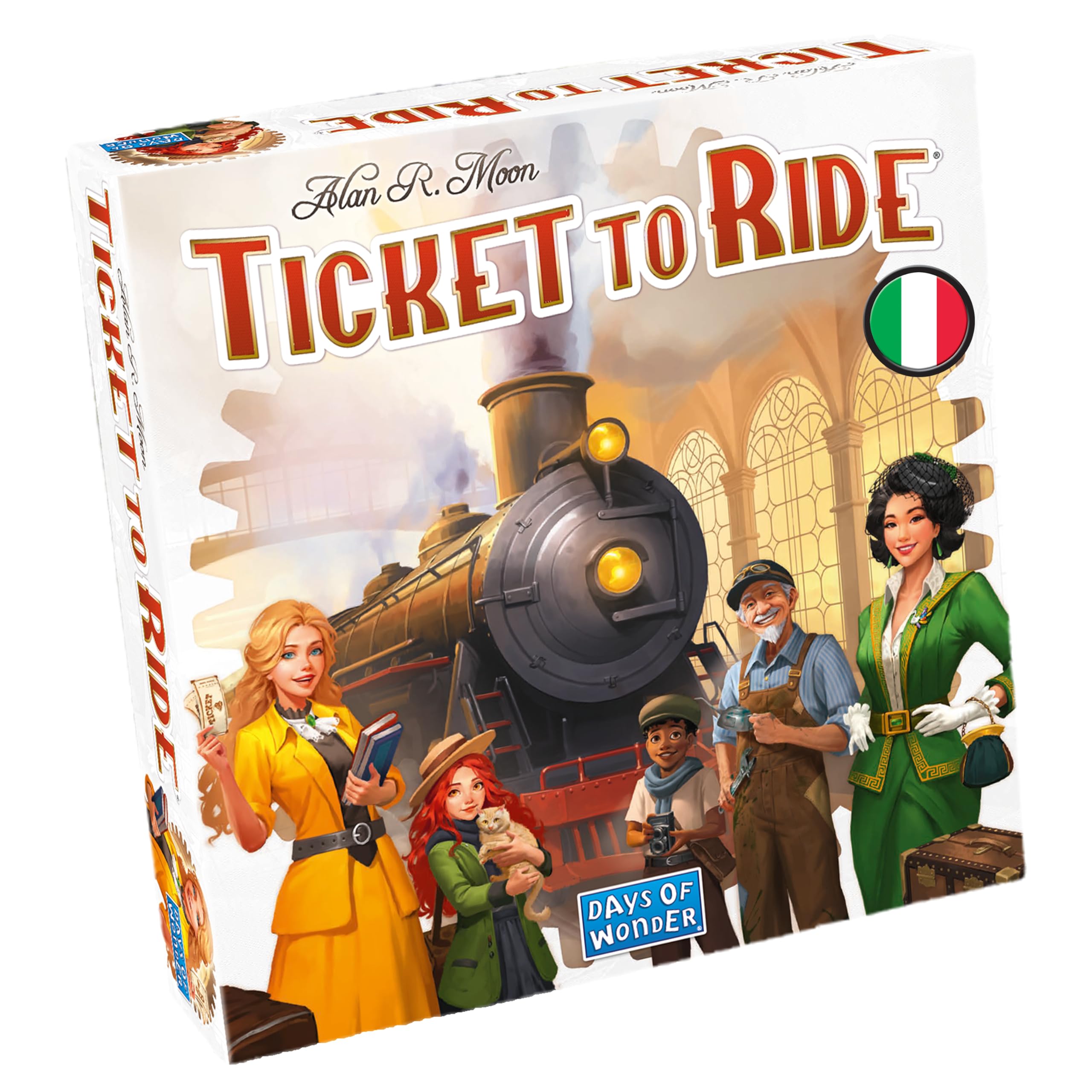 Asmodee - Ticket to Ride Neue Version, Brettspiel Abenteuer Eisenbahn, Spaß für Familien und Freunde, 2-5 Spieler, 8+ Jahre, italienische Ausgabe