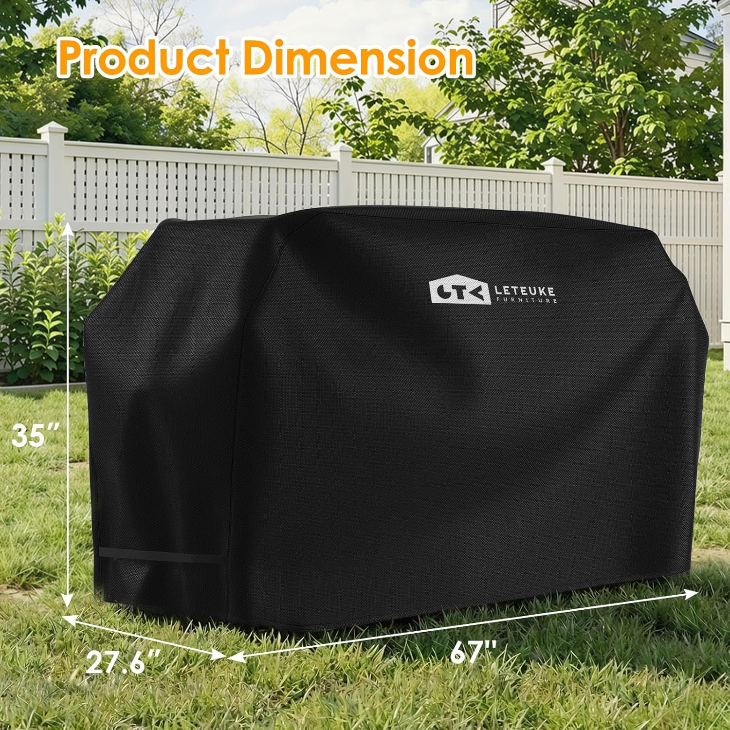 Leteuke Grill Cover for Outdoor Grill Table Grill Cart, Heavy Duty Waterproof BBQ Cover with UV Protection & Tear Resistance, Fade Proof Universal Fit for Most Grills
