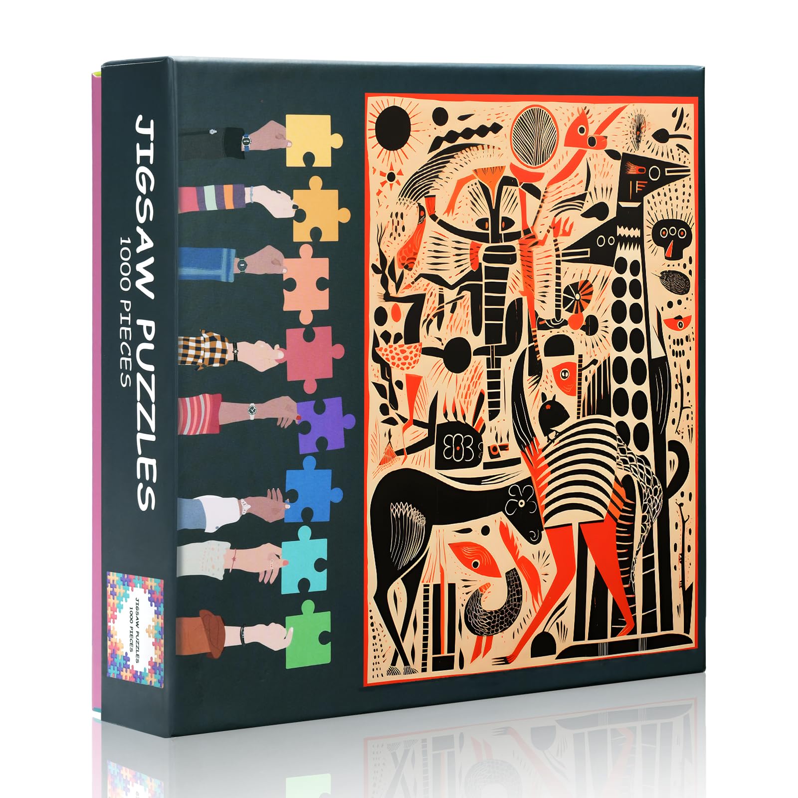 Abstraction Puzzles for Adults 1000 Pieces, African American Tribal Art 1000 Piece Jigsaw Puzzles for Home Wall Decor, Impossible Jigsaw Puzzle, 19.5 x 27.5 Inch