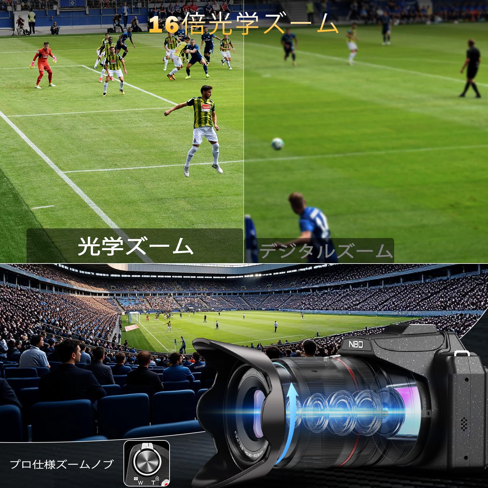 Amazon | NBD 8K 6400万画素 デジタル一眼レフカメラ【16倍光学ズーム