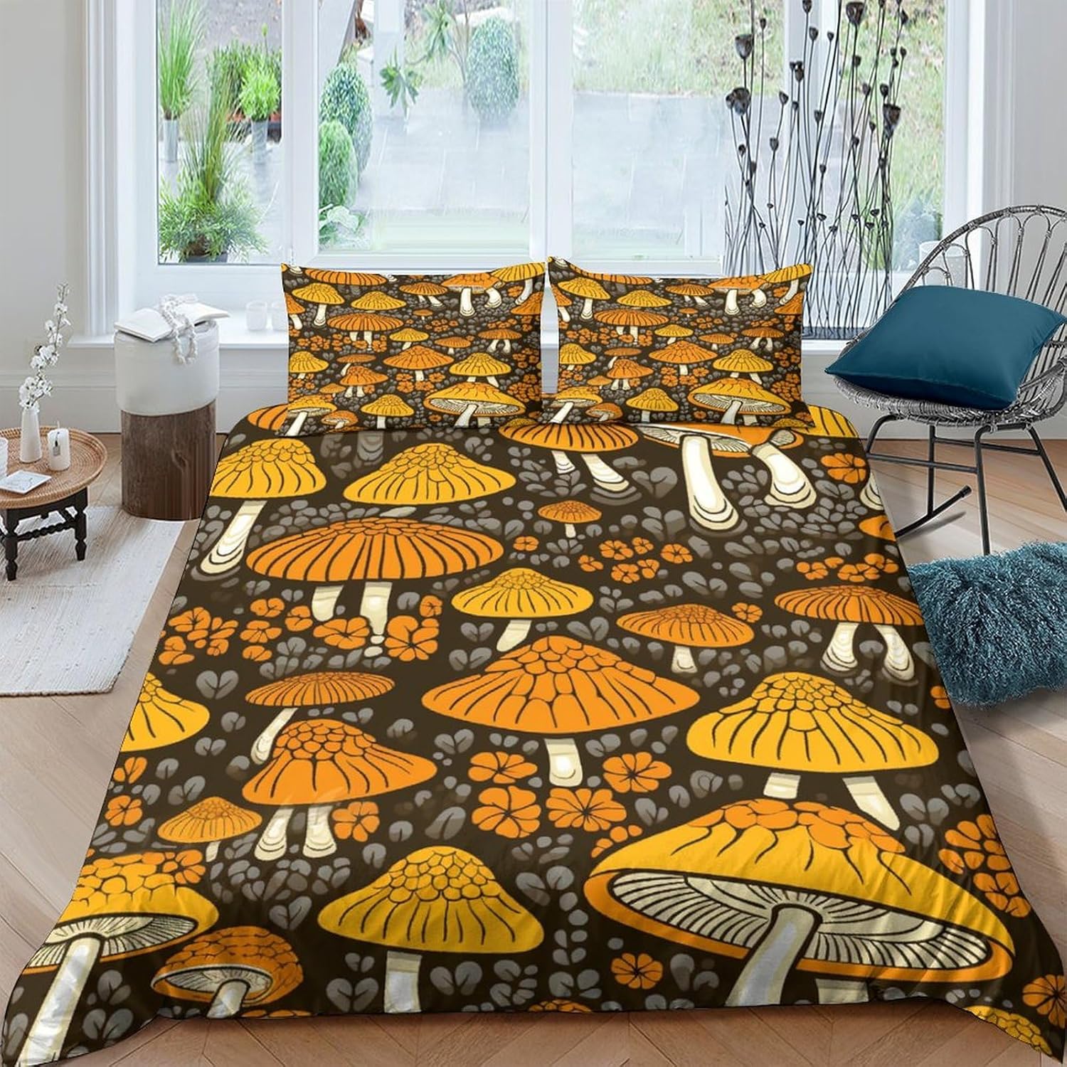 Children's Mushroom Bed Linen, 200 x 240 cm, Boys, Soft, Microfibre