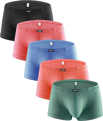 iKingsky Mens Stretch Bulge Boxer Briefs Sexy U-hance Pouch Shorts Soft Low Rise Trunk Under Panties for Men