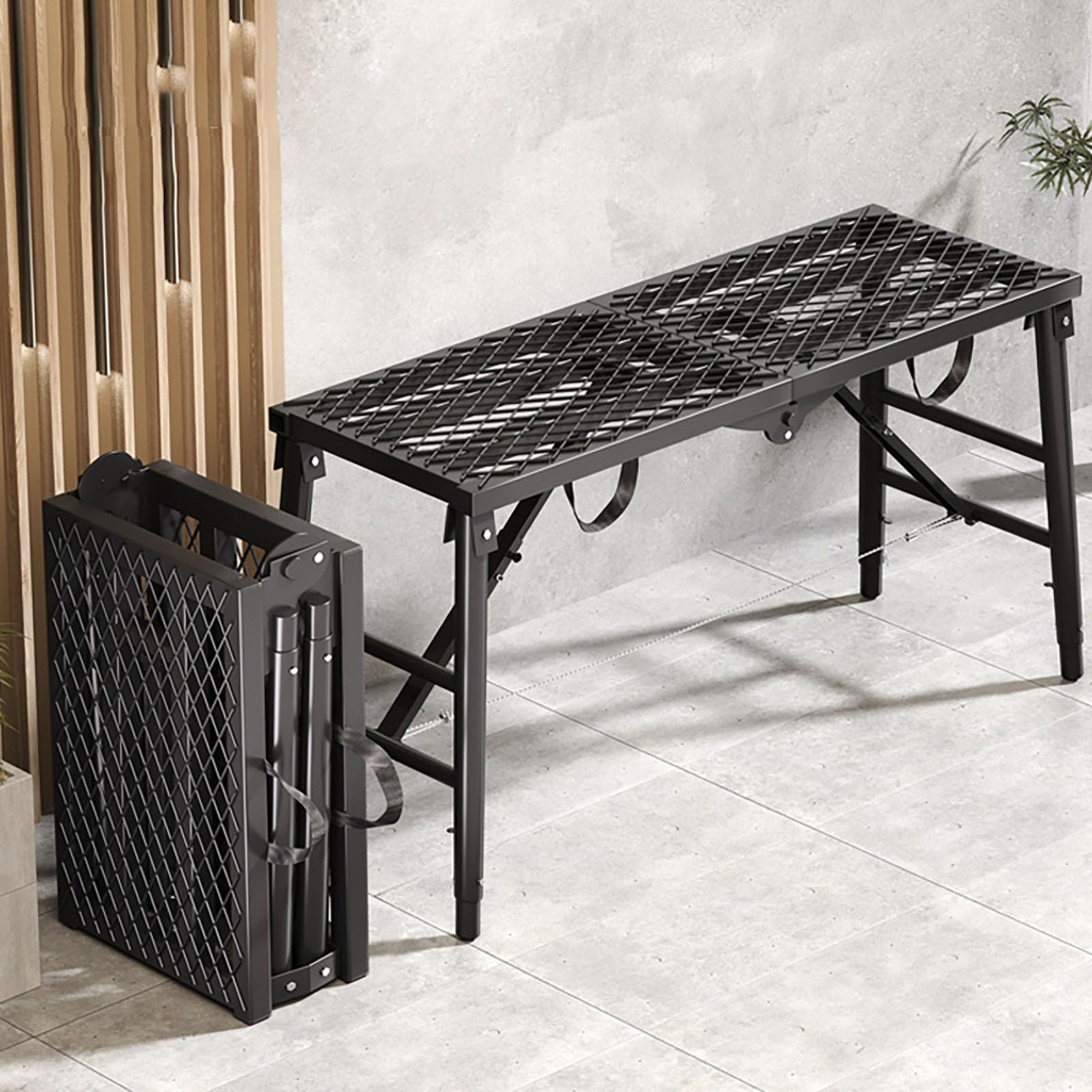 HYLYGFH Adjustable Folding Scaffolding Plank150kg Load Capacity 40cm Wide Stable Elevating Platform for Painting Cleaning Engineering Multipurpose Use