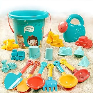 Beach Toys for Kids Ages 4-8 - Beach Bucket Sand Molds Beach Shovel Tool Kit Sandbox Toys for Toddlers