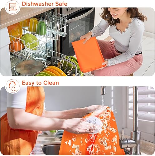 Miniatura 5 de Alfombrilla de 36 pulgadas para Blackstone, cubierta de plancha de silicona 100% de grado alimenticio con 2 esponjas para lavavajillas