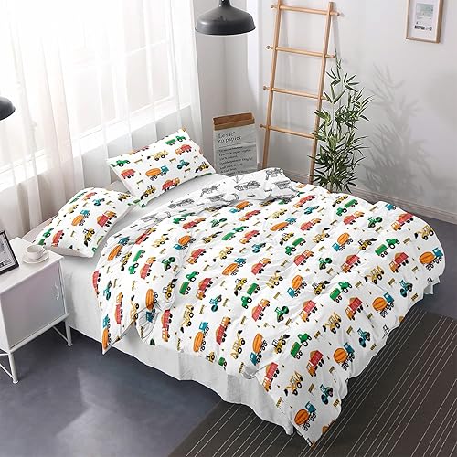 Miniatura 3 de CVHOUSE Juego de ropa de cama excavadora tamaño matrimonial juego de ropa de cama excavadora de construcción para niños adolescentes juego de