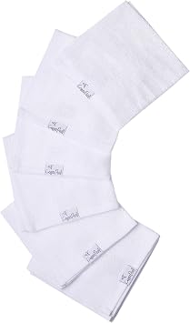 Copper Pearl 6 Ultra Soft Baby Bath Washcloths Premium Large Soft Dove White 11" x 11" Towels