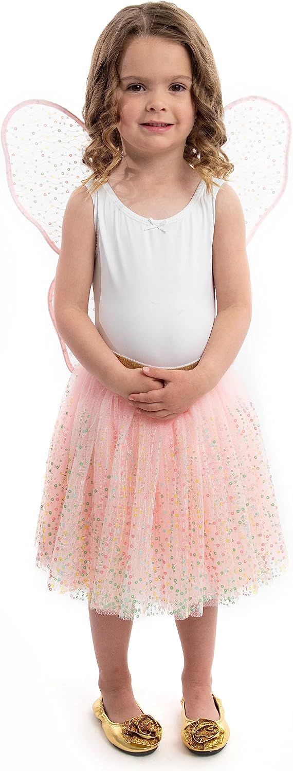 Little Adventures Shimmer Wings Costume Dress Up - Machine Washable Girl Pretend Play and Party Outfit