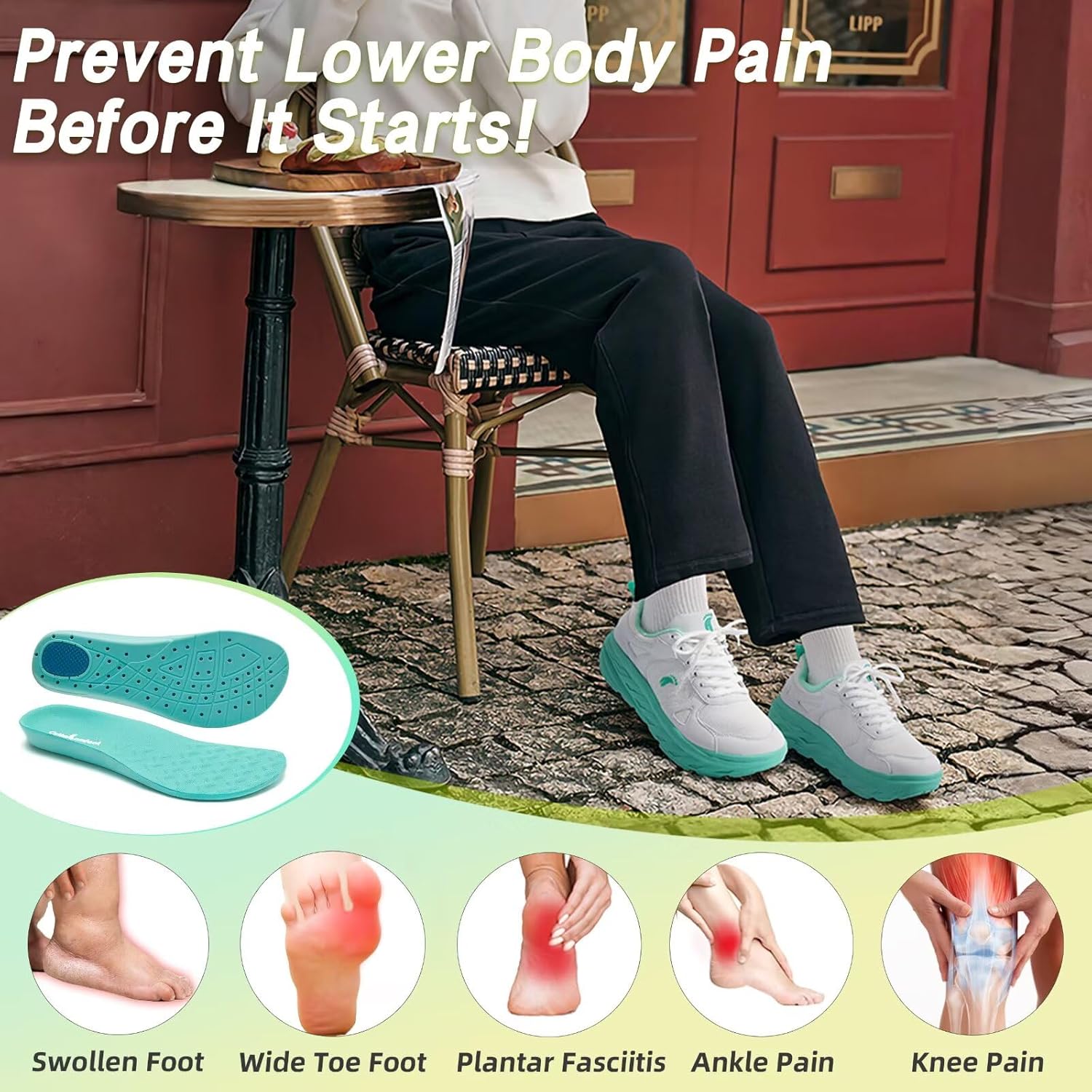 Women's Orthopedic Diabetic Wide Sport Shoes: Comfortable Plantar Fasciitis Arch Support Ankle Pain Relief Flat Feet Swollen Sneakers, Non Slip Cycling Casual Gym Workout Walking Shoes White Size 7.5 - Image 4