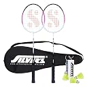 Silver's Aluminium Stricker Badminton Kit (2 Racquets with Full Cover, 1 Box Plastic Shuttlecock Pack of 3)(Pink/Black) gallery image