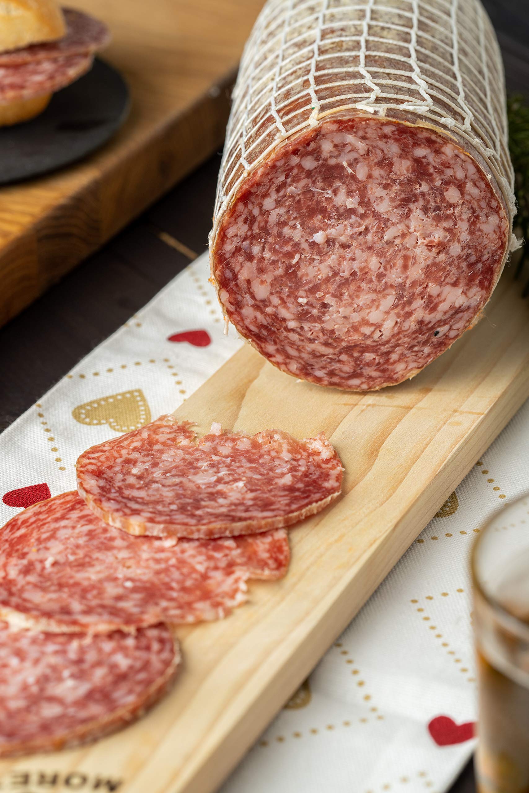 Moretti® | Salame Milano Artigianale Stagionato Dolce | Trancio 900gr.+ | Confezionato In Sottovuoto | NO OGM