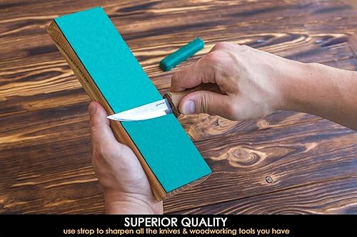 Miniatura 4 de BeaverCraft Strop de cuero para afilar cuchillos – Stropping cuero con compuesto de pulido – Bloque de cuchillos para cuchillos, cincel, afilado de