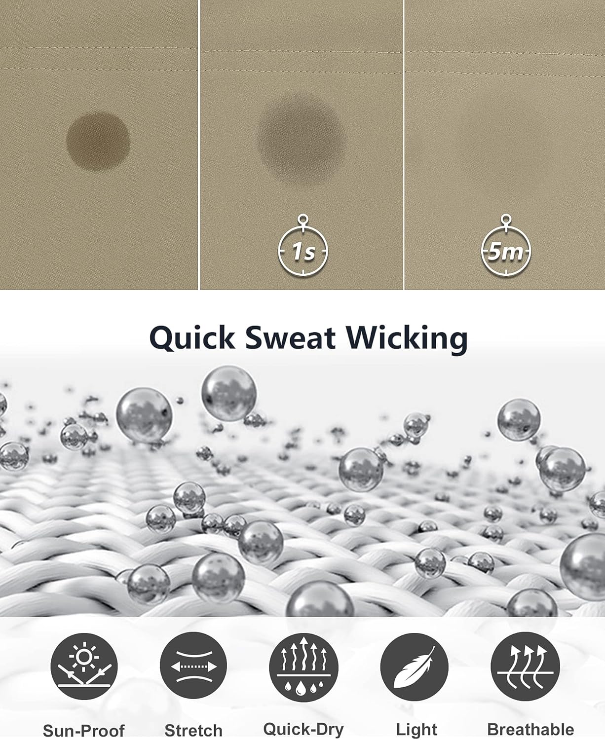 33,000ft Men's Golf Shorts 9" Dry Fit Stretch Golf Short UPF 50+ Lightweight Flat Front Golf Shorts with Pockets - Image 5