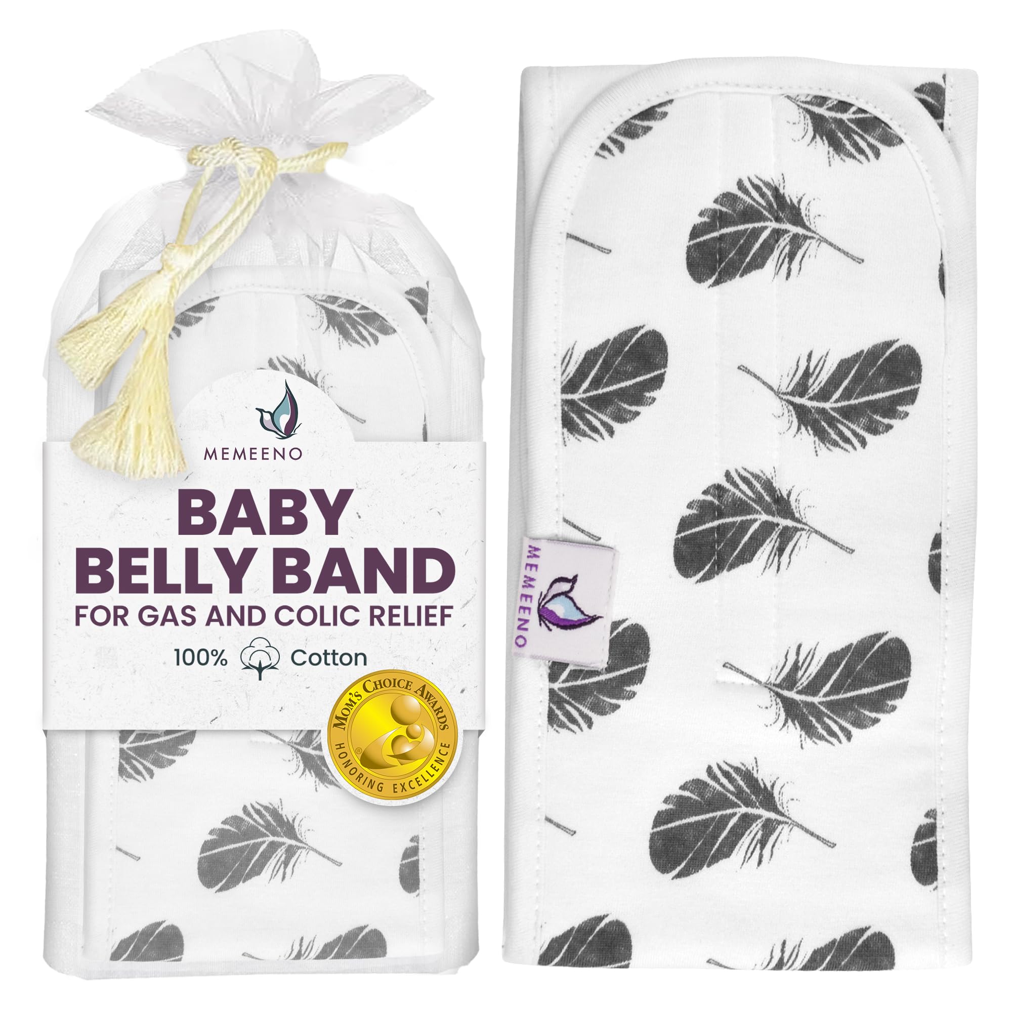 MEMEENO Baby Belly Band for Gas & Colic Relief - Heated Tummy Wrap for Newborns