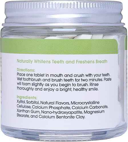 Miniatura 5 de Tabletas de pasta de dientes  Fresa Kiwi  Nano Hydroxyapatite Pasta Dental Tablets masticables  Libre de flúor l 90 pestañas