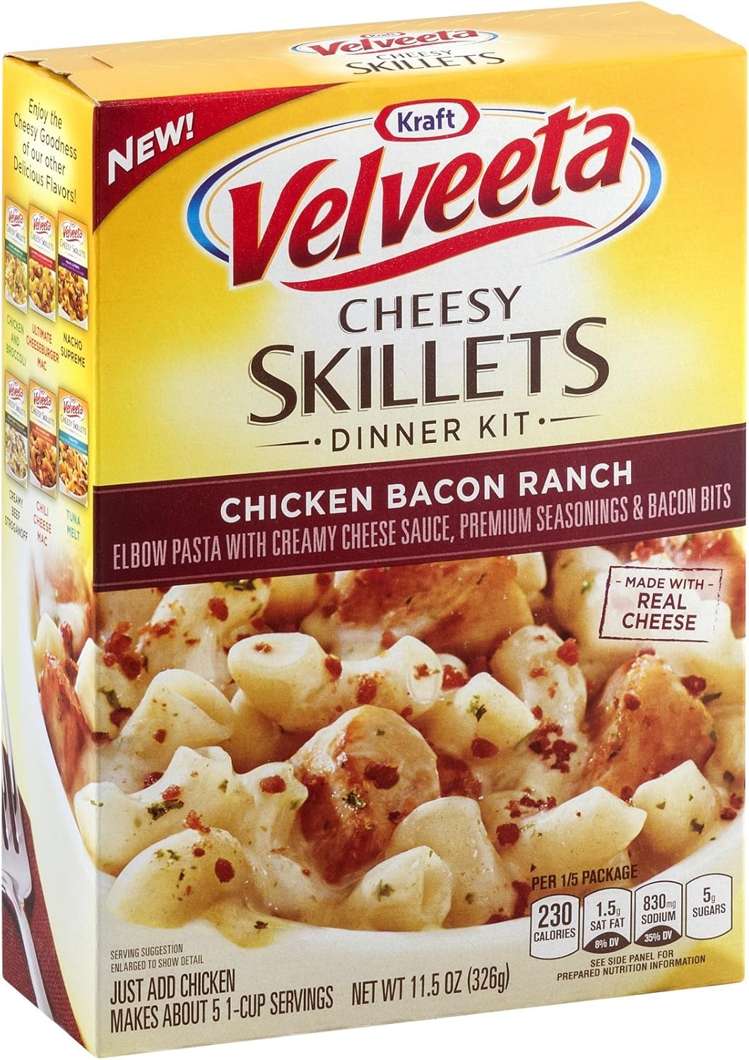 Kraft Velveeta Cheesy Skillets Dinner Kit Chicken Bacon Ranch 11.5 OZ