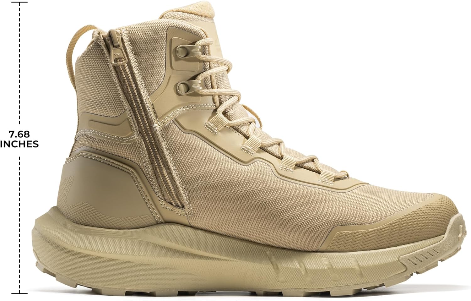 NORTIV 8 Men's Tactical Hiking Lightweight Cushion Sole for Work All Day Side Zipper Motorcycle Combat Military Boot Arch Support 8 Inches Terrascope - Image 8