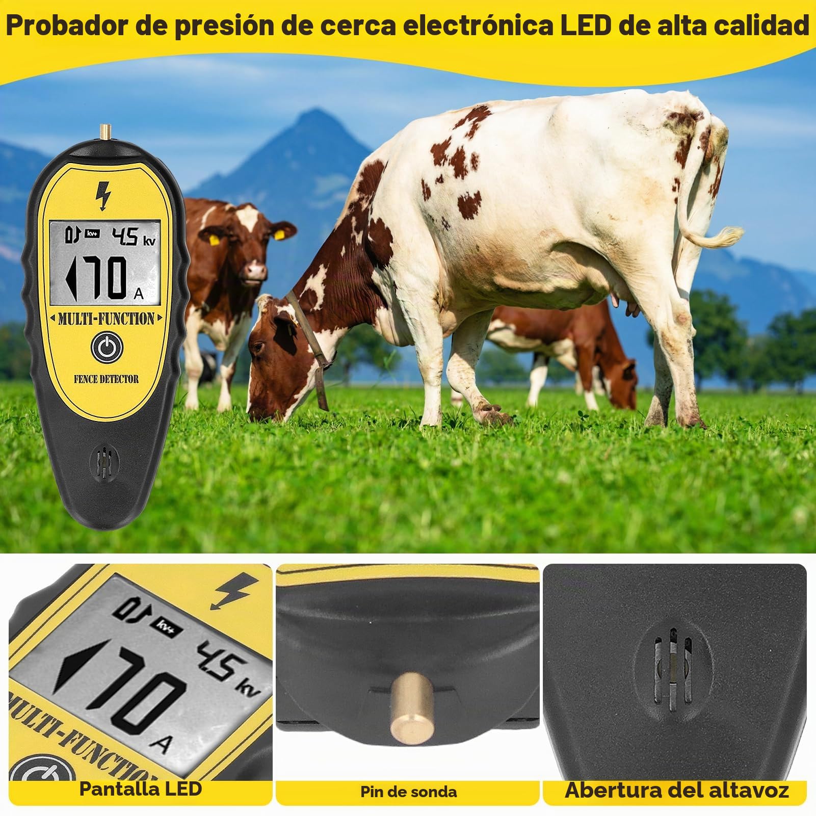 Probador de cercas, Beeper de cercas eléctricas, Probador de voltaje de cercas eléctricas digitales Buscador de fallas de cercas eléctricas, Probador de cercas Probador de voltaje de cercas eléctricas