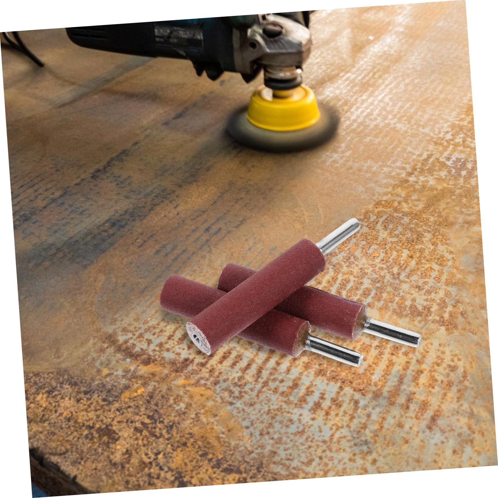 3pezzi Bacchette Tamburo Abrasive in Ferro Nastro Abrasivo Marrone 240 Grit per Levigatura Precisa e Operazione Manuale Comoda per Progetti di Lavoro su Metallo e Legno