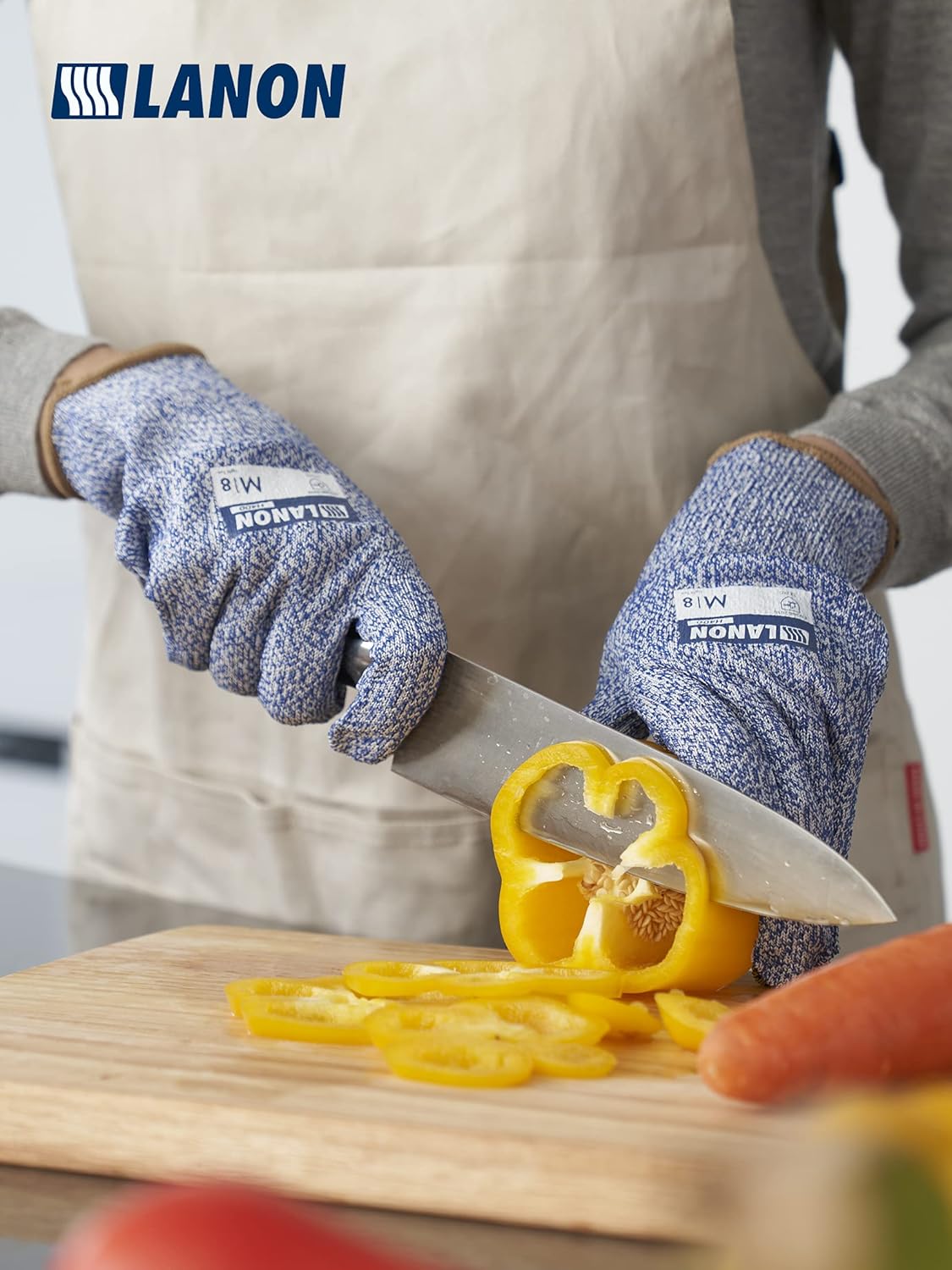 Black Friday 🔥 LANON Food Grade Cut Resistant Gloves, Cutting Gloves for Kitchen , High Performance New Level C Protection, Oyster Shucking, Large