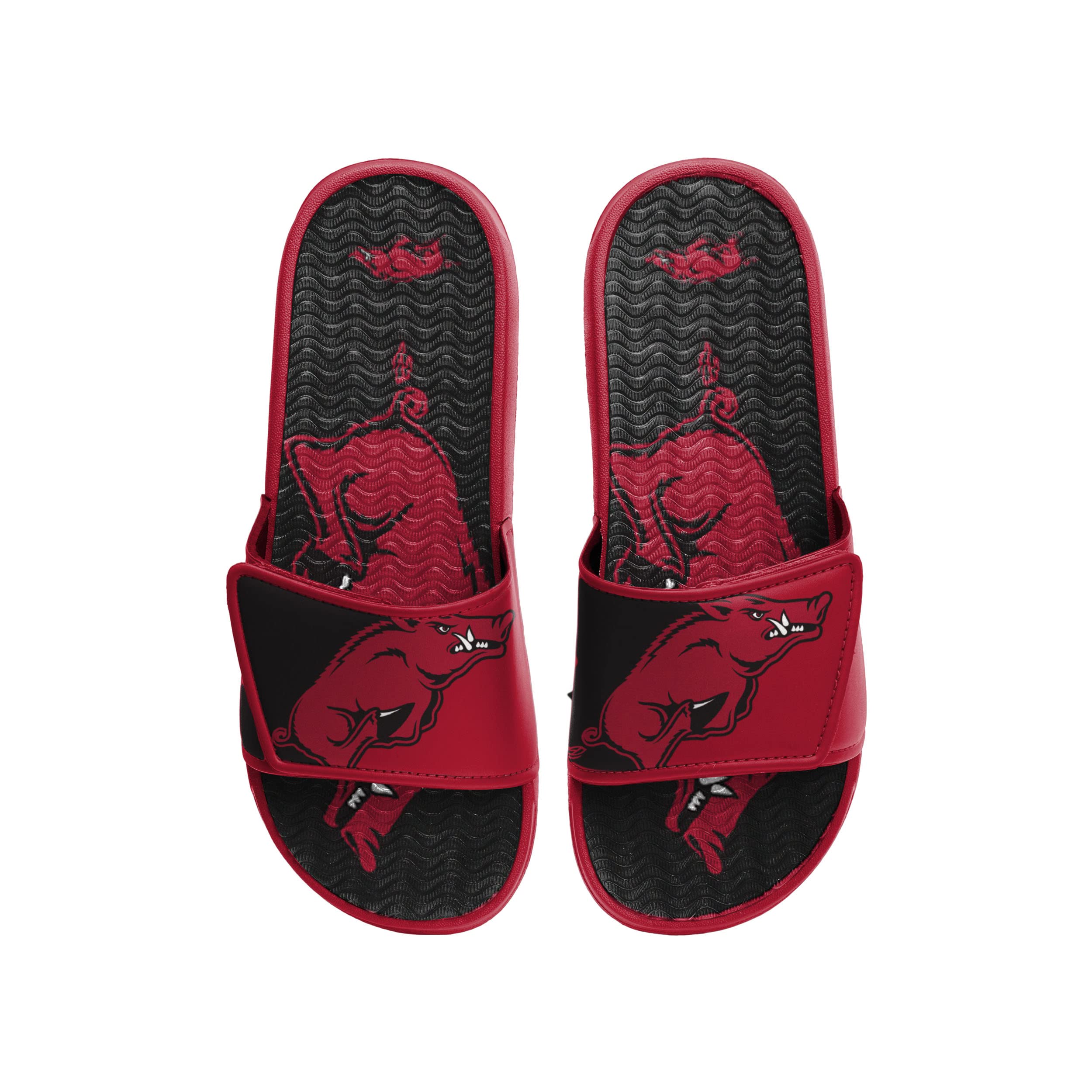 FOCO Arkansas Razorbacks NCAA Mens Colorblock Big Logo Gel Slides - S