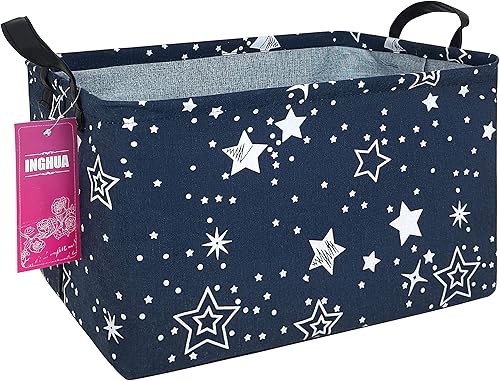 Cesta de almacenamiento rectangular de tela, organizador de cesta para juguetes, libros, ropa, regalos, mascotas - Perfecta para el hogar, oficina,