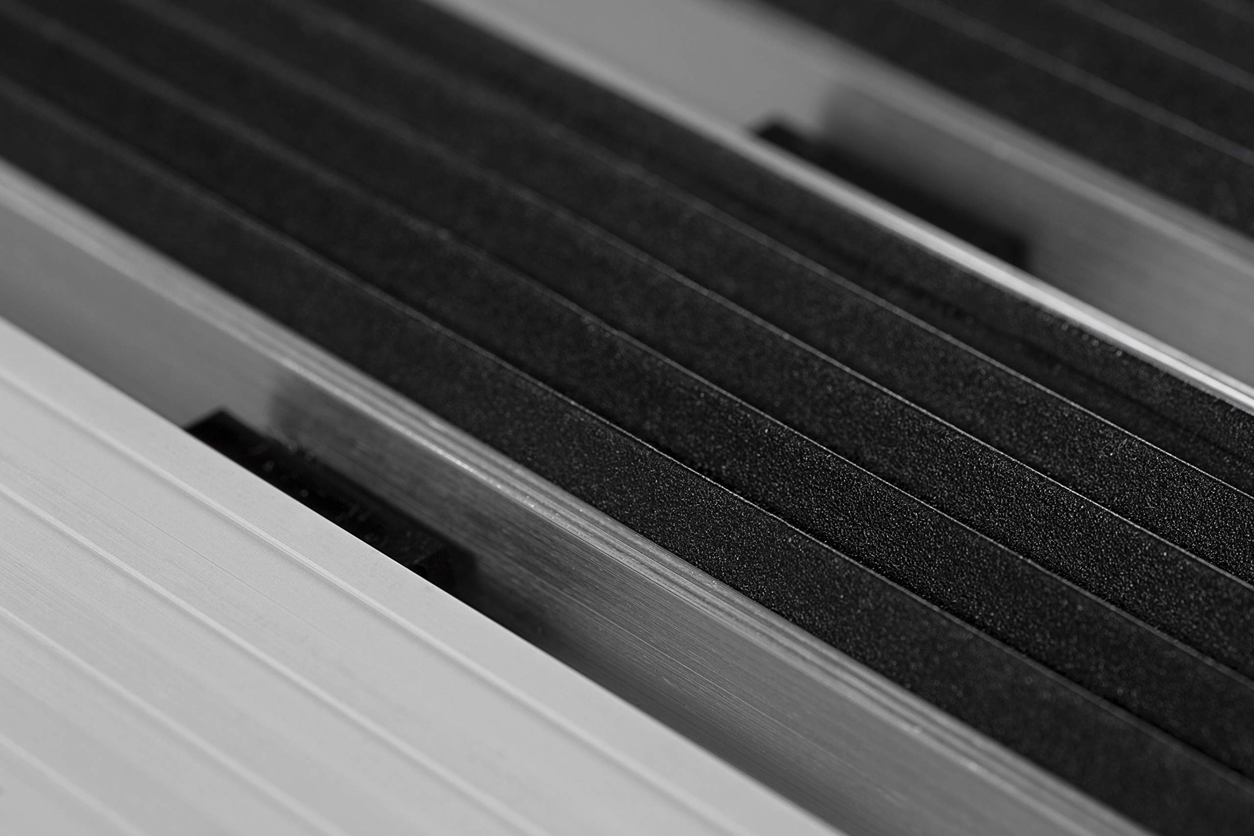 andiamo Exclusive Fußabtreter Türmatte Gummimatte Aluminium Sauberlaufmatte Fußmatte, schwarz, 40 x 60 x 0,8 cm