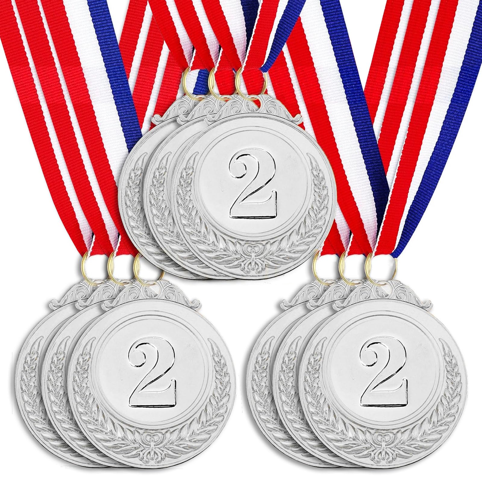 9 Piezas Ganador Medallas de Metal, Medallas de Oro Medallas de Plata Medallas de Bronce con Cintas para Niños Fiestas Decoraciones y Premios Deportivos Día del Deporte Escolar 5.0cm — view 8