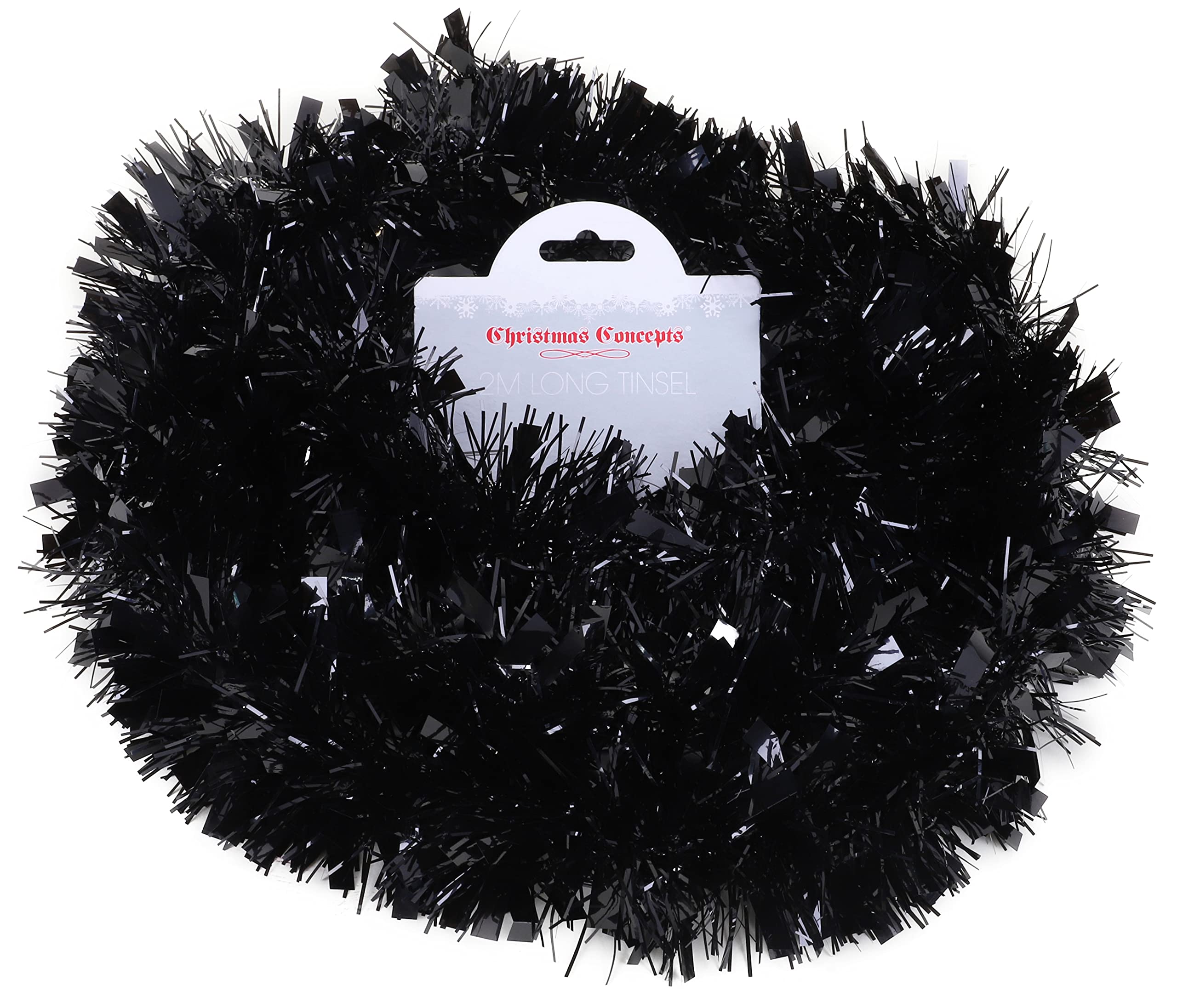Christmas Concepts Black/White Christmas Concepts® 2M (6.6Ft) Chunky/Fine Christmas Tinsel - Christmas Decoration Tinsel ()