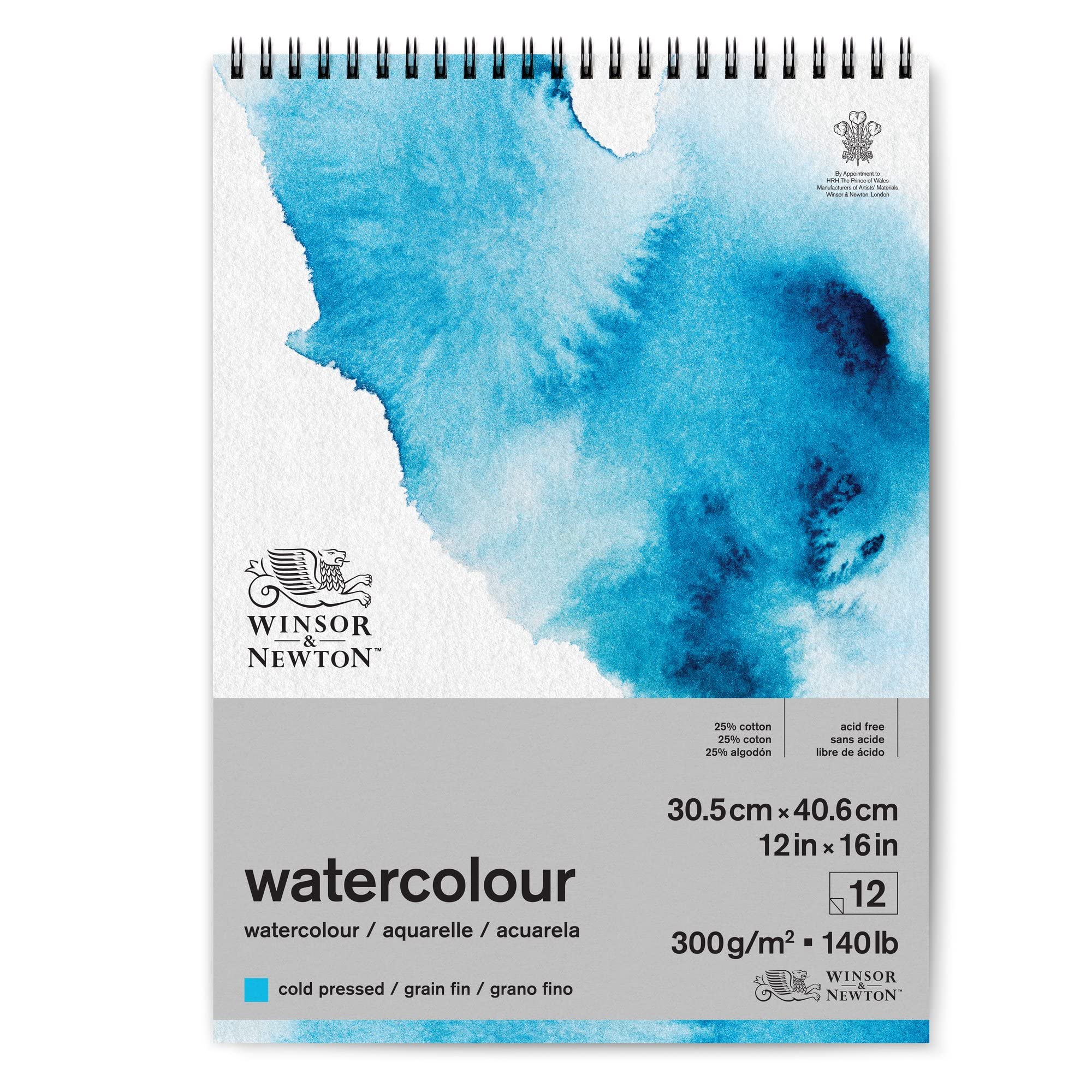 Winsor & Newton 6662584 Classic Aquarellpapier in Spiralbindung - 12 Blatt 30