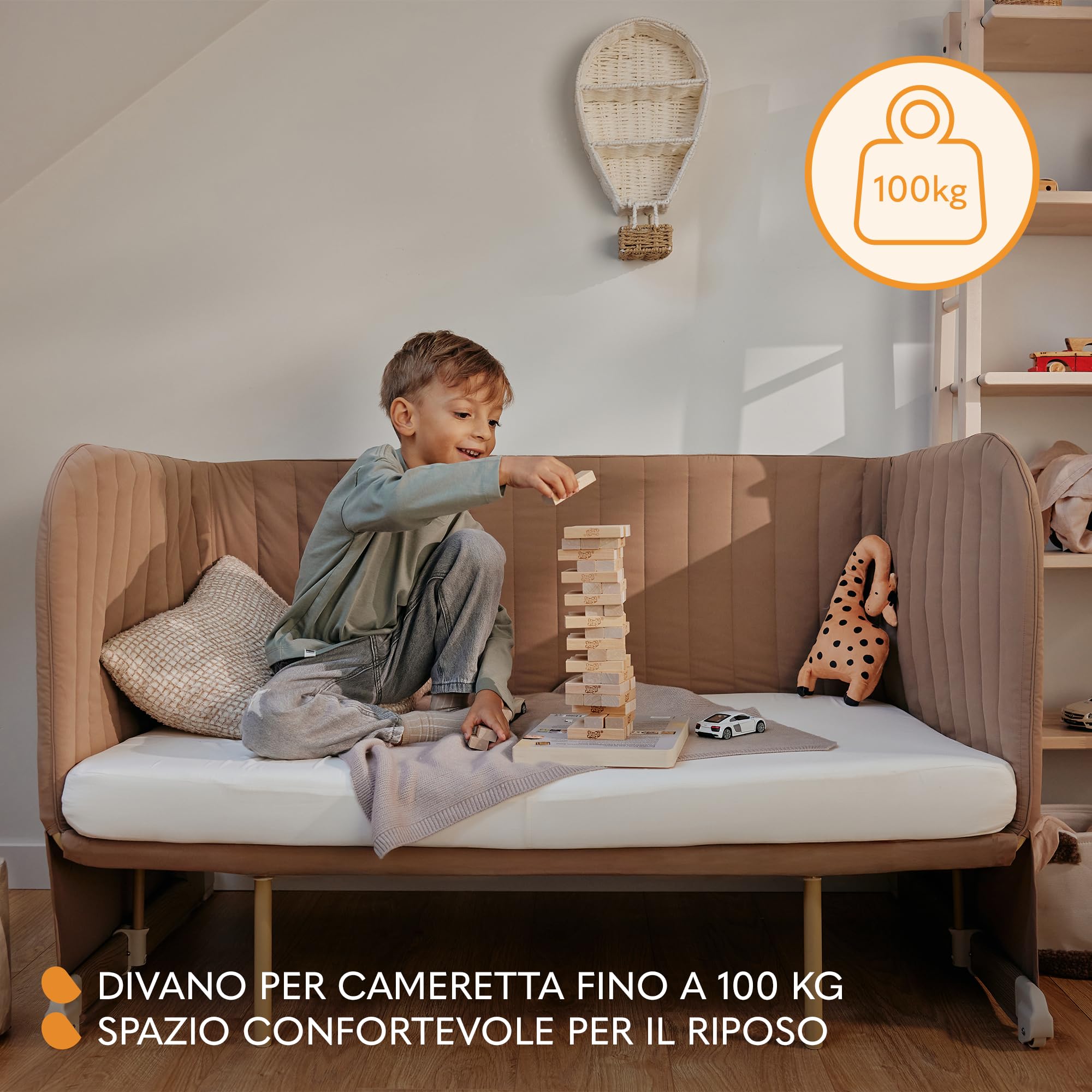 Lionelo Thomi Plus Lettino 5in1 Culla Neonato, Lettino Co-Sleeping, Box Bambini, Letto Junior e Divano, Altezza Regolabile, Materassi in Schiuma T25, Bordi in Rete Traspirante, con Ruote e Accessori