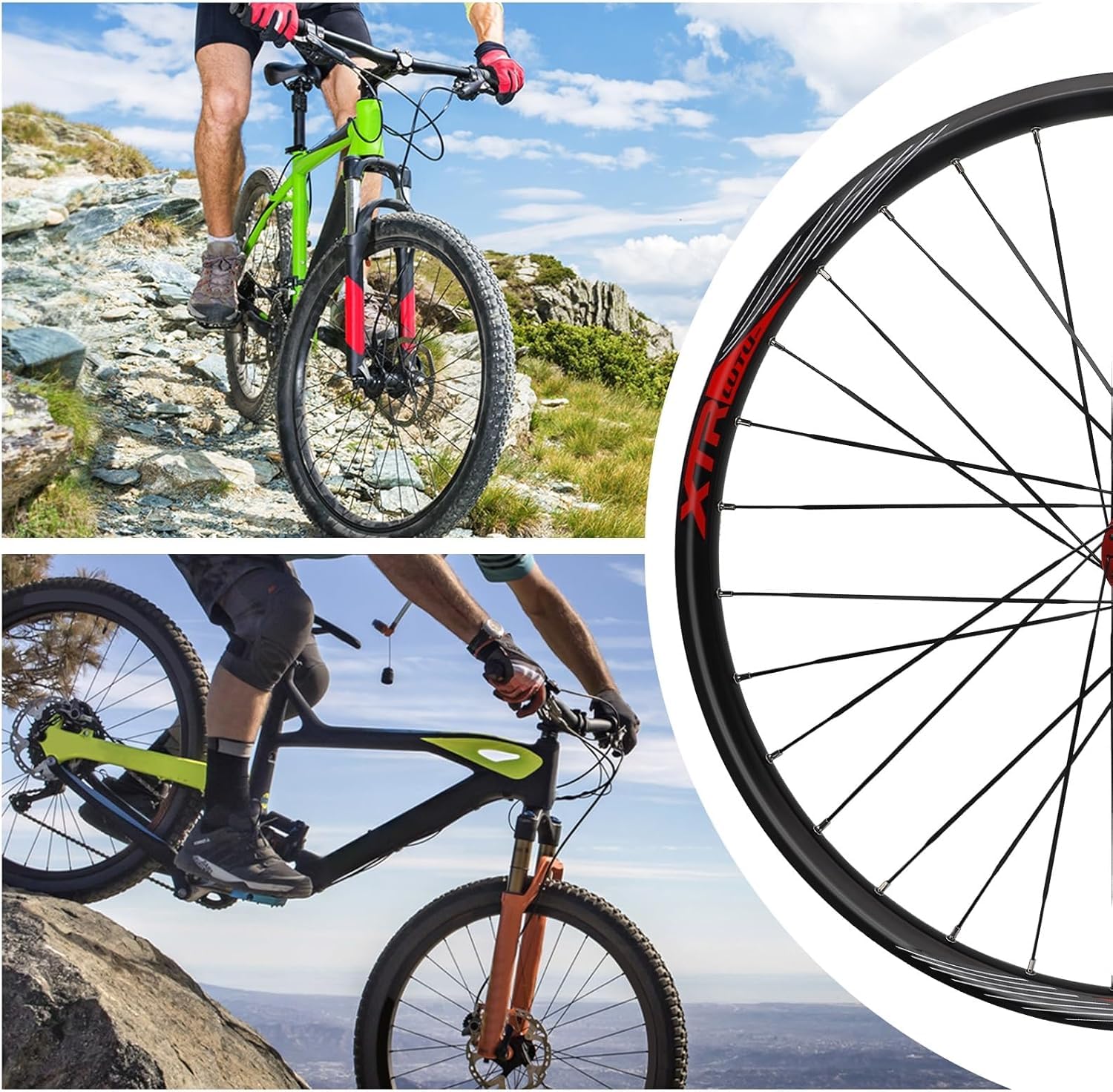 Conjunto De Llantas para Bicicleta De Montaña 26 27.5 29 Pulgadas Juego De Ruedas MTB Frenos De Disco Bicicleta Rueda Delantera Trasera Cassette De 7 8 9 10 11 12 Velocidades QR