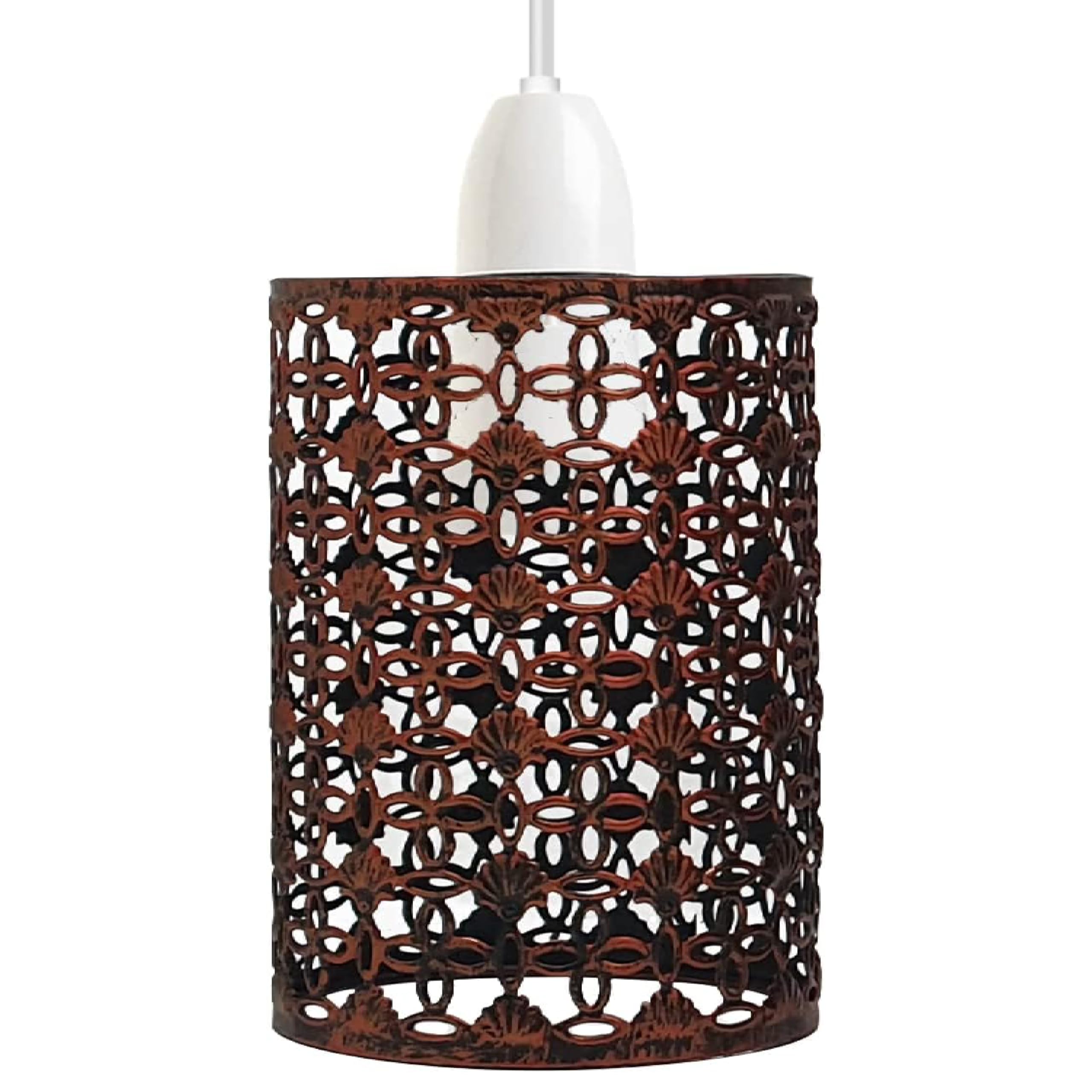 Industrial Metal Cage Ceiling Light Shade – Easy Fit Drum Lampshade for Pendant Lights, Modern Wire Cage Design for Living Room, Bedroom, Kitchen & Hallway Lighting — image 1