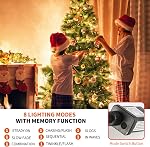 MZD8391 Mise à jour 105FT 300LEDs Lumières de Noël Lumières d'extérieur à cordes intérieures 8 Modes Fonction mémoire pour décoration de fête d'arbre de Noël (blanc chaud)