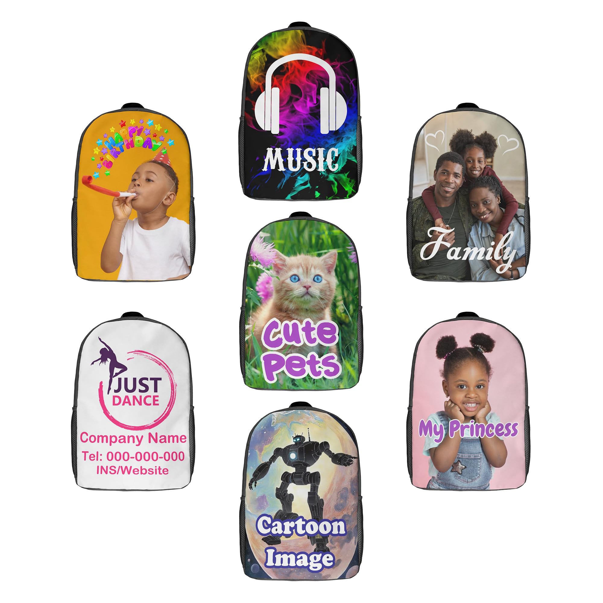 Zifoca Custom Laptop Backpack, Personalized Backpacks With Photos, Customized Travel Bookbags For Women Men 17IN