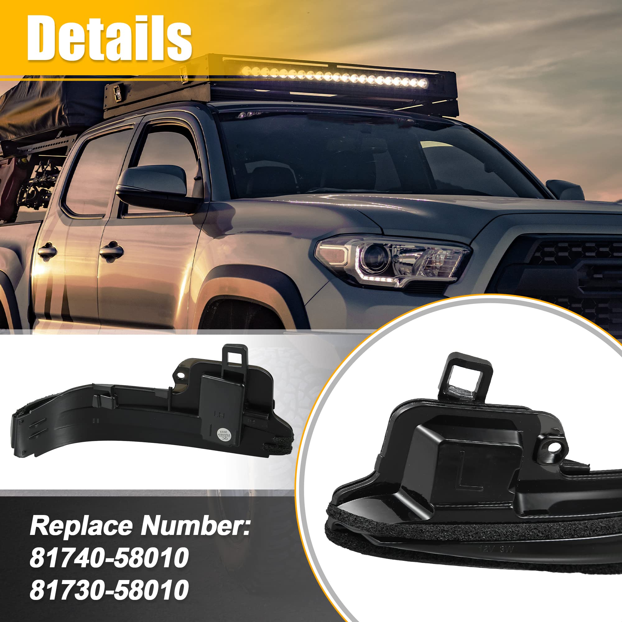 Amazon.com: X AUTOHAUX Mirror Turn Signal Light for Toyota Tacoma