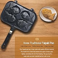 Vista 2 de Taiyaki - Molde para tartas con forma de pez, antiadherente para hacer gofres con mango largo, para hornear panqueques, molde para hacer panqueques