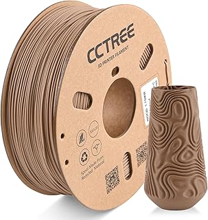 CCTREE Wood PLA Filament 1.75mm, Matte and Frosted PLA Filament Real Wood Fiber Textures, Dimensional Accuracy +/- 0.03mm, 1kg Spool(2.2lbs), Fit Most FDM 3D Printers, Walnut