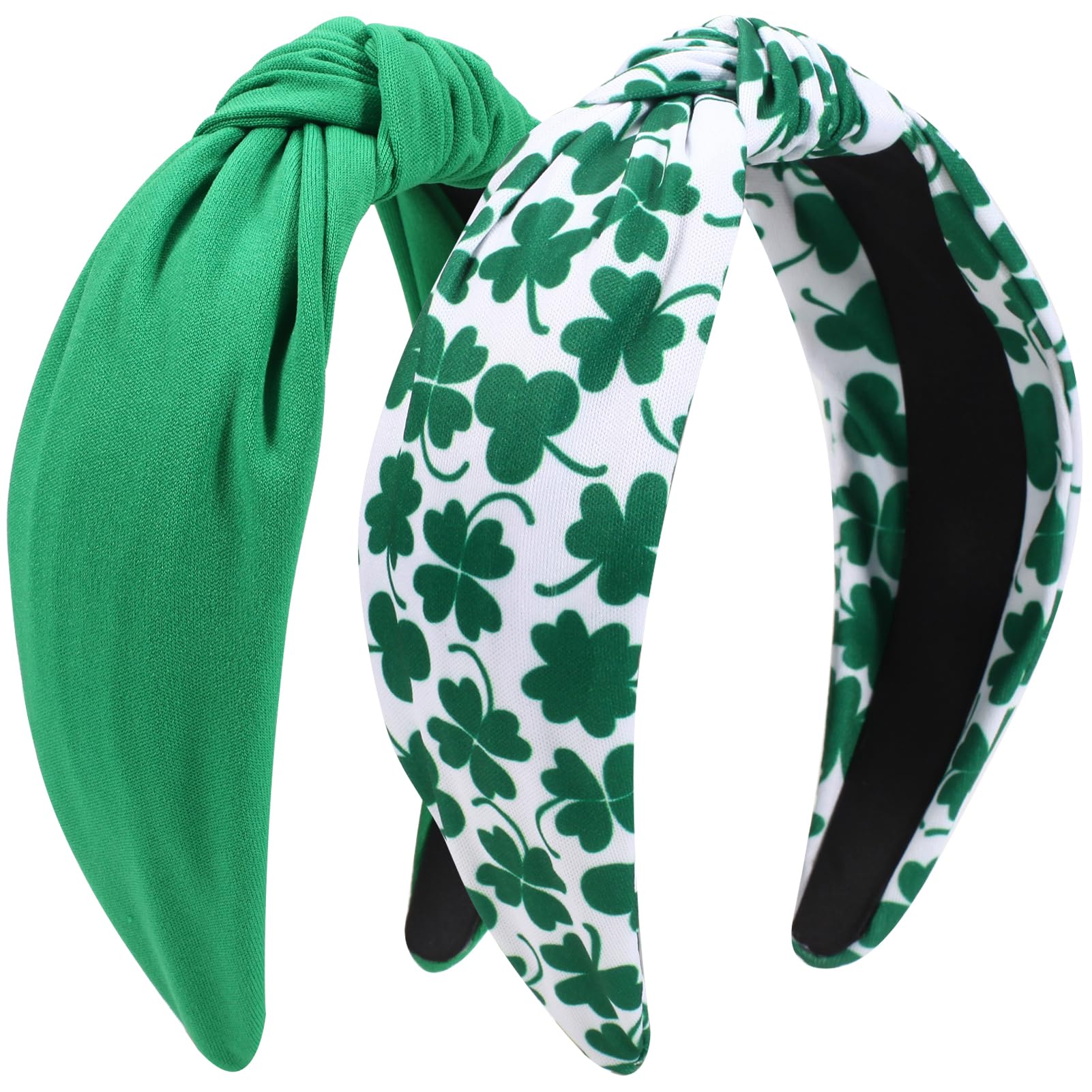 Ardorchid St.Patrick's Day Headbands Irish Green Leaf Shamrock Hair Accessories for Women Girls Gifts Twist Knot Hairbands Celebration Party Headwraps