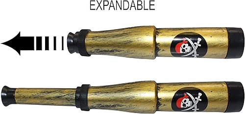 Vista 4 de Funny Party Hats Disfraz de pirata para niños, juego de 9 piezas, accesorios de pirata, ropa de vestir Disfraz de pirata 9 piezas