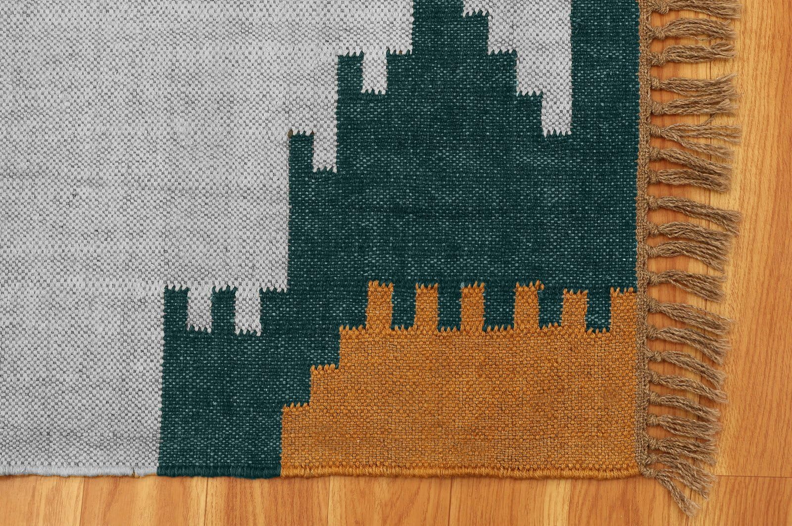 Kwadratowy geometryczny dywan Kilim 8 x 8 cm - żółty musztardowy i zielony geometryczny wełniany dywan jutowy ręcznie tkany płaski wełniany dywan jutowy do wewnątrz/na zewnątrz sypialni