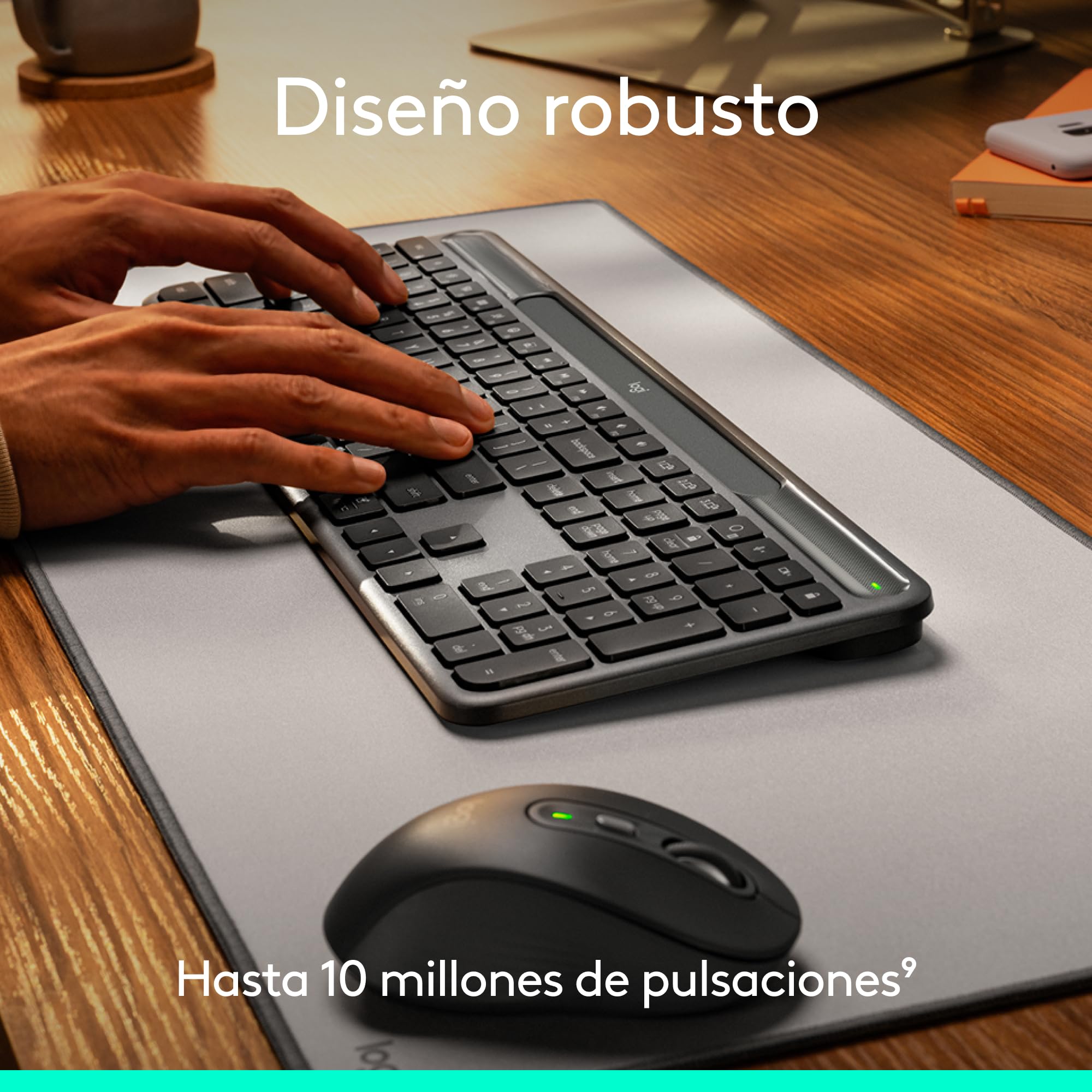 Logitech Signature Slim Solar+, Teclado inalámbrico Alimentado por luz Solar y Artificial, batería Duradera con una Vida útil de hasta 10 años, Teclas Personalizables, Bluetooth, QWERTY ESP - Grafito