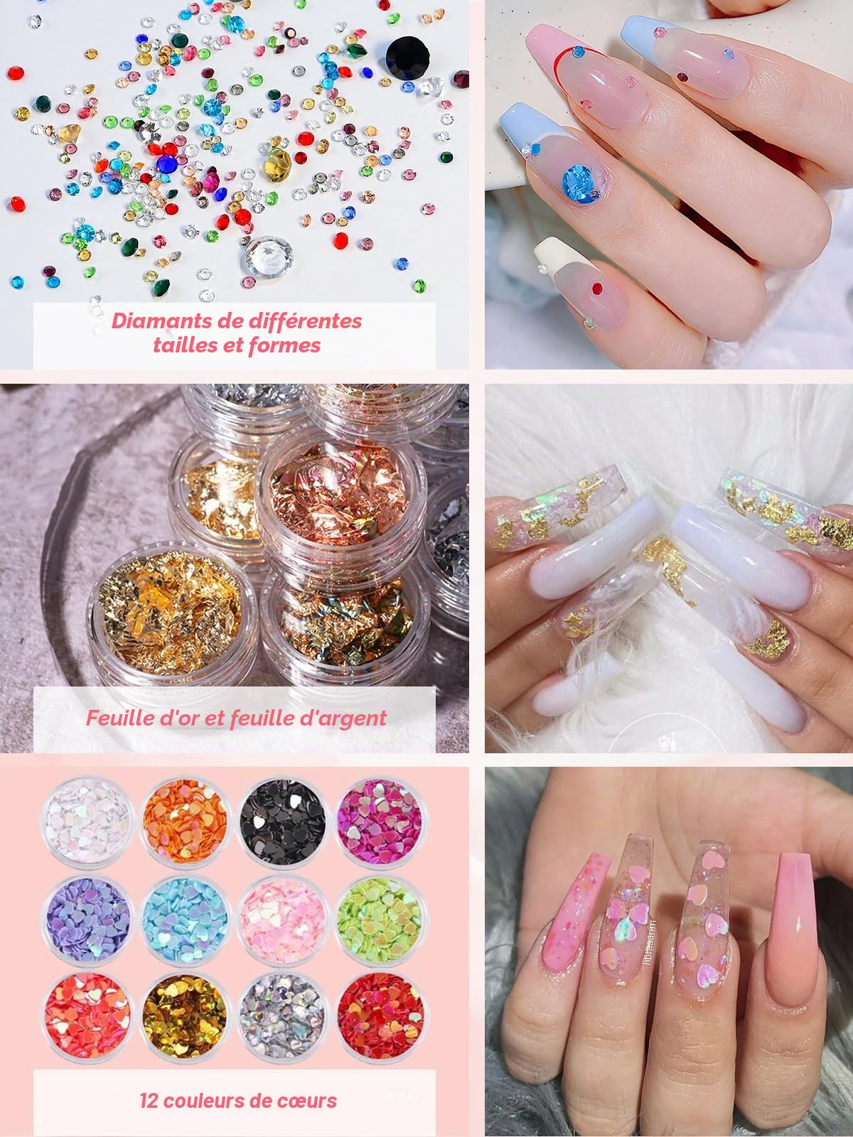 Kit d'ongles en acrylique : poudre acrylique 4 couleurs avec lime à ongles électrique – Lampe UV manuelle d'entraînement et liquide de 75 ml – Kit de pratique des ongles pour les amateurs de manucure