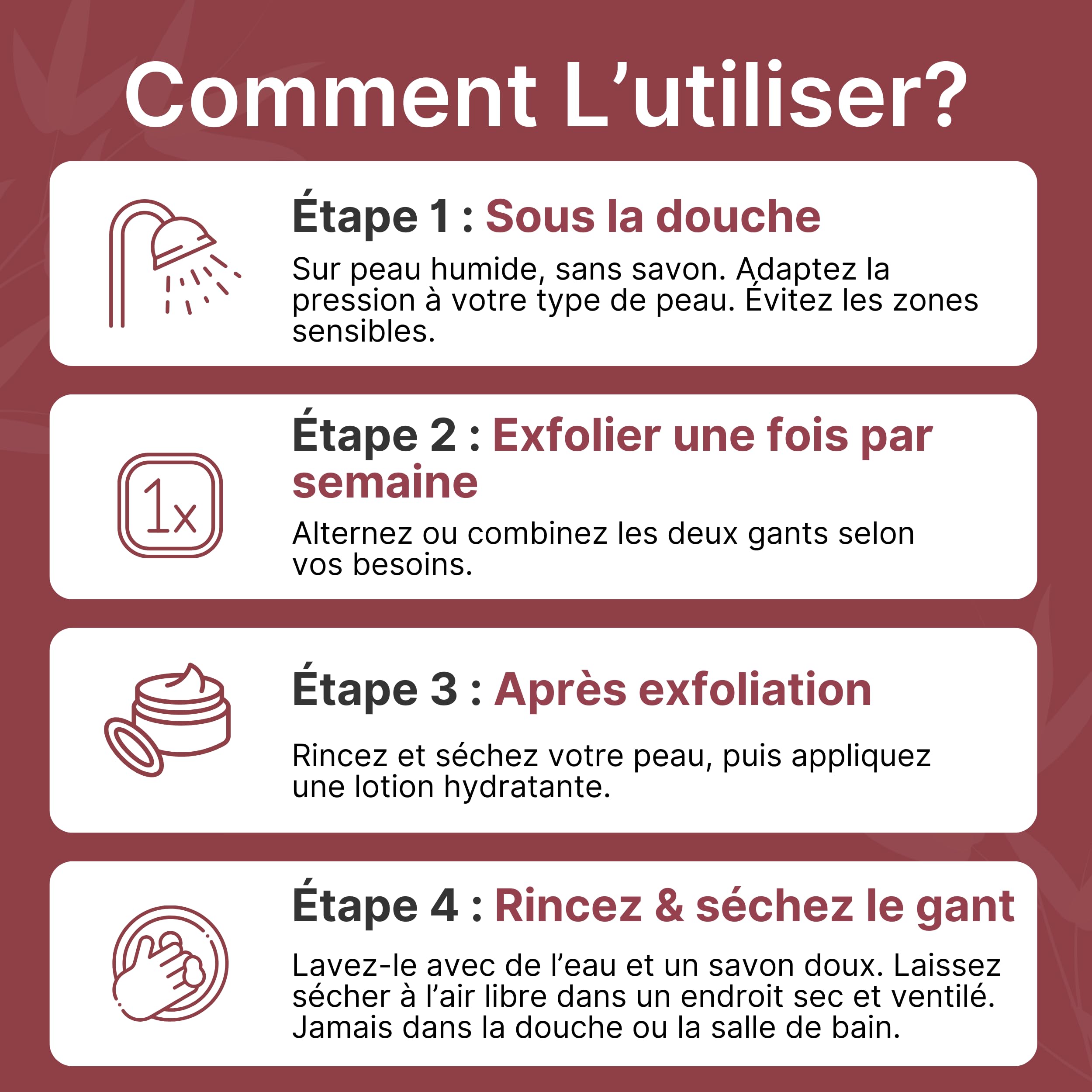 Gants Exfoliants pour le Corps. Gant Kessa qui Adoucit et Embellit la Peau. En Fibres D'origine Végétale. Gant de Crin pour Gommage sous la Douche. Gant Hammam. Deux Unités
