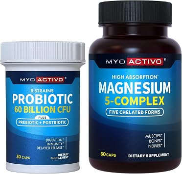 MyoActivo 5-in-1 Magnesium Complex and 60 Billion CFU Probiotic