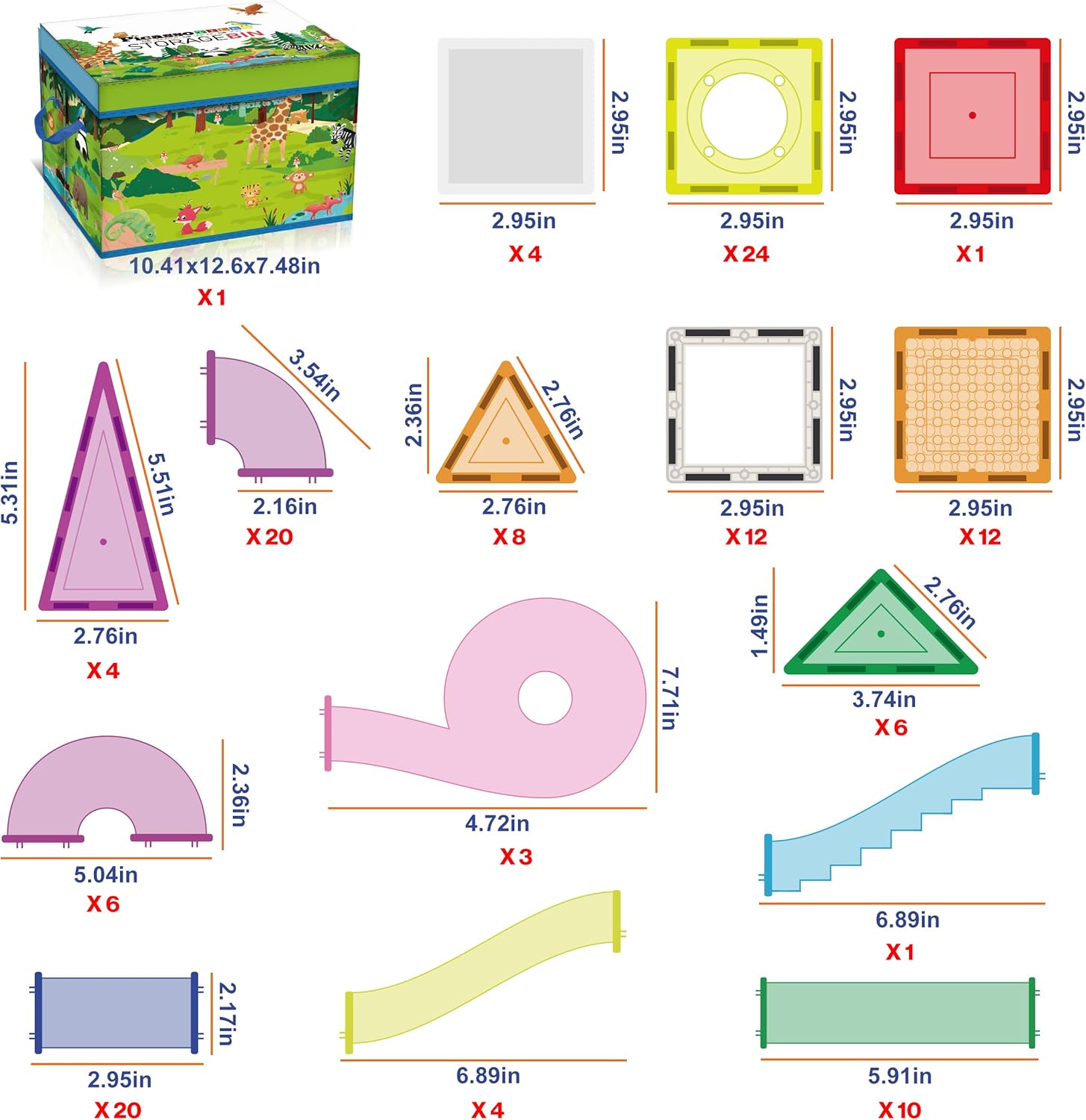 PicassoTiles 700 piece Marble Run Magnetic Tiles and Brick Combo Magnet Tile Building Blocks Construction Toddlers Toys Set with Storage Bin & Ideabook Character Action Figures STEM Kids Ages 3+ PB700