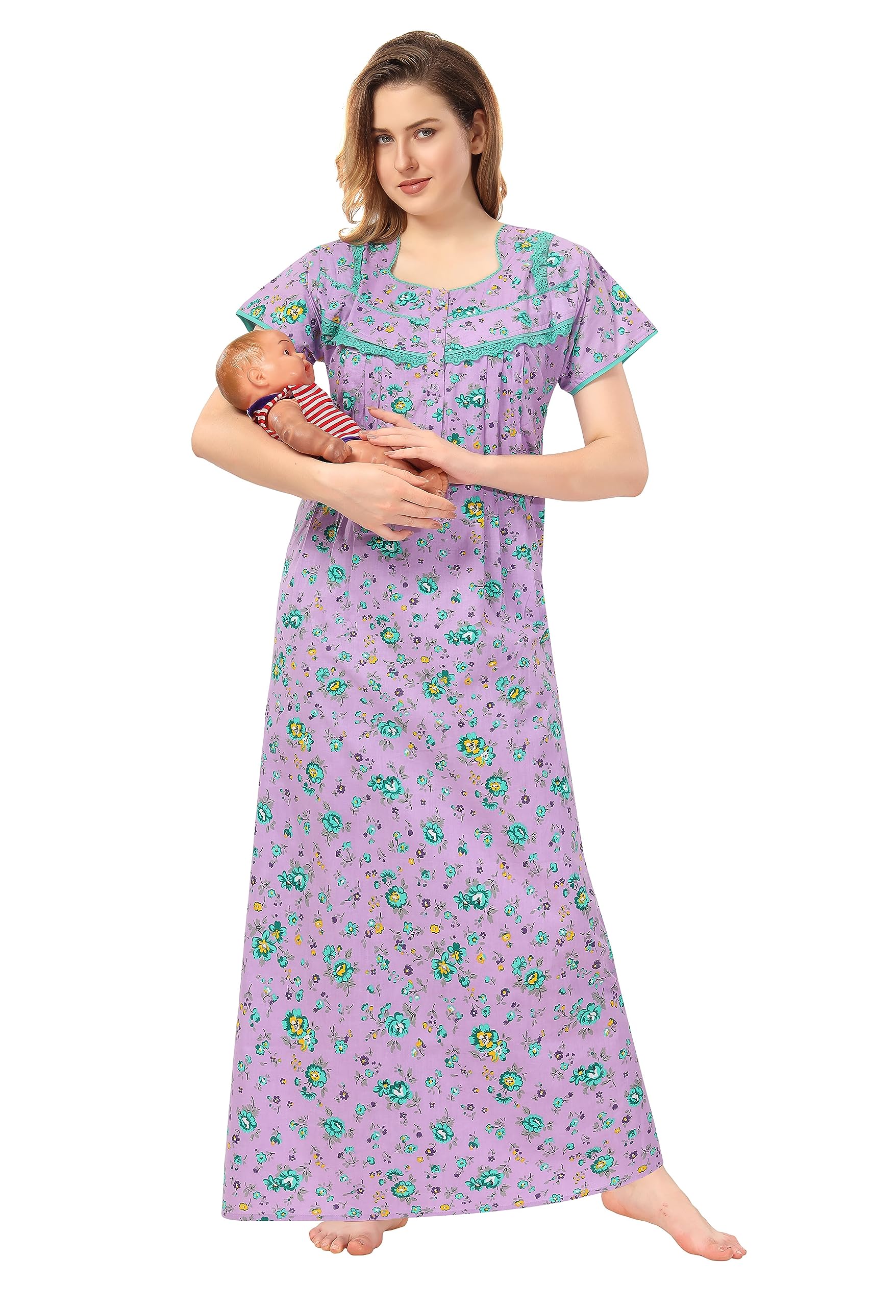 Soulemo Women Cotton Maxi Nighty-image-25